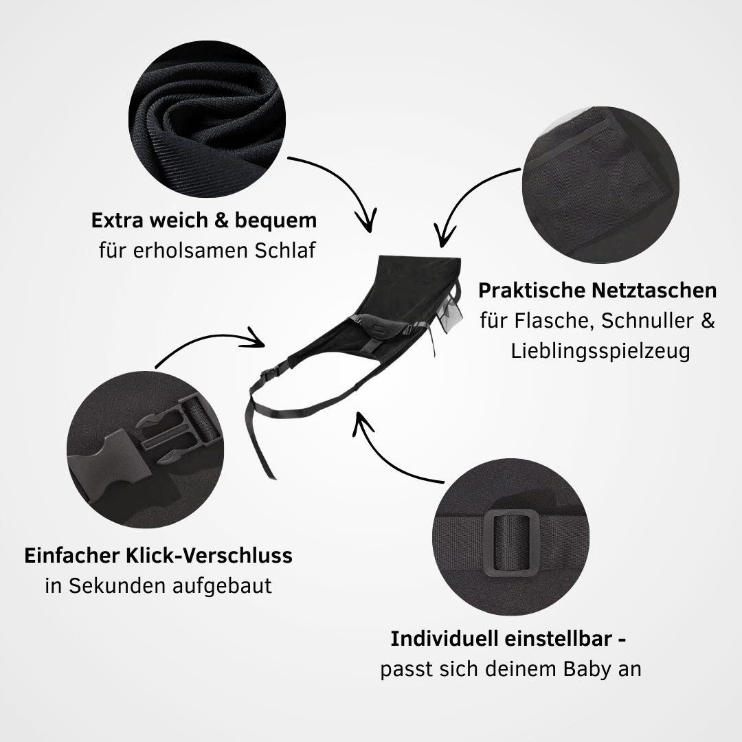 TravelBaby - Das tragbare Flugzeugbett für Kleinkinder