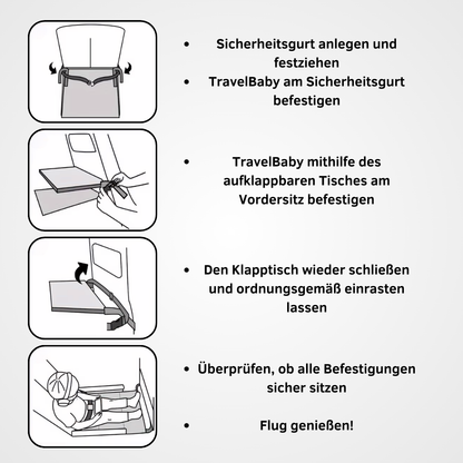 TravelBaby - Das tragbare Flugzeugbett für Kleinkinder